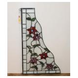  Lot 587 Vintage corner leaded glass sun catcher, approx. 27"w x 16"h