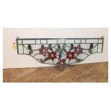  Lot 588 Vintage center leaded glass sun catcher valance, approx. 27"w x 10"h