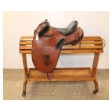  Lot 594 SYD Hill and Son 14" leather riding saddle Suprema edition, black and brown (Stand in Photo