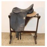  Lot 597 Wintec 13" black riding leather saddle has blanket (Stand in Photo NOT Included)