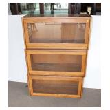  Lot 613 3 section oak barrister stack bookcase