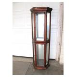  Lot 618 Vintage walnut finish curio needs TLC