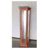  Lot 619 Vintage pine finish curio needs TLC