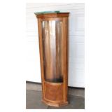  Lot 620 Vintage oak bow front corner curio needs TLC