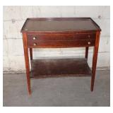  Lot 624 Vintage mahogany 2 drawer stand needs TLC
