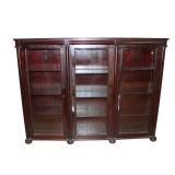  Lot 511 Antique mahogany 3 door bookcase with keys approx. 71" w x 14" d x 54" h