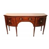  Lot 513 Beautiful Baker Furniture banded mahogany 1 drawer 2 door spade footed buffet, does have sm