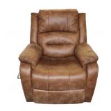  Lot 535 Pattern leather power reclining lift chair NO power cord UNKNOWN if working