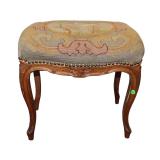 Lot 544 Petty point style ottoman on walnut frame