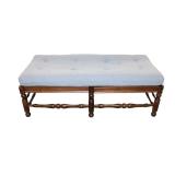  Lot 545 Ethan Allen upholstered top mahogany frame bench