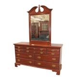  Lot 548 Jamestown Sterling cherry 7 drawer low chest with mirror