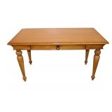  Lot 558 Tommy Bahama contemporary 1 drawer maple finish desk with carved legs