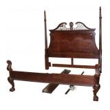  Lot 561 Century Furniture fancy burl mahogany king size bed with rails approx. 83" w x 90" d x 90" 