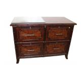  Lot 563 Sligh Furniture mahogany finish 4 drawer filing cabinet in the faux bamboo frame