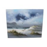  Lot 581 Signed oil on canvas of a beach scene NOT in frame