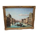  Lot 587 Oil on canvas of Venice in a nice fancy frame