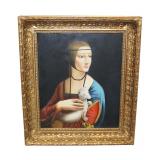 Lot 588 Oil on canvas in heavily carved frame