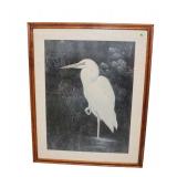  Lot 590 Vintage matted frame print of Heron
