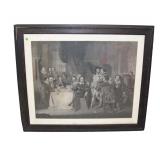 Lot 594 Antique print under glass, frame is as is