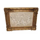  Lot 595 Nice heavily carved gilded frame of 3D composition artwork