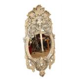  Lot 608 Quality heavy carved and ornate figural head mirror