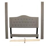  Lot 630 Contemporary upholstered button tuft and tack queen size bed