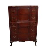  Lot 637 Vintage French style mahogany 5 drawer high chest