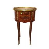  Lot 646 French style inlaid burl mahogany/walnut 3 drawer stand