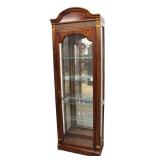  Lot 649 Vintage Pulaski burl walnut finish mirror back display cabinet