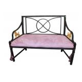  Lot 654 Nice iron decorator bench with sitting lion arms