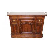  Lot 667 Vintage Drexel Heritage burl walnut fitted slide top server/bar