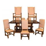  Lot 668 Vintage Drexel Heritage 9pc walnut and oak dining room set