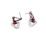  Lot 708 1.7ct Mozambique rubies and .4ct white sapphire sterling earrings