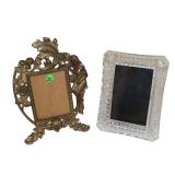  Lot 715 2 picture frames, (1) antique style brass (1) glass