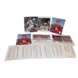  Lot 732 Lot of signed Sports memorabilia and flip cards 9pc in total
