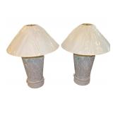  Lot 740 Pair of contemporary modern design stone style lamps