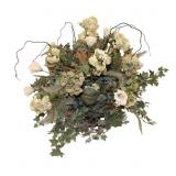  Lot 744 Faux flower center piece in fancy carved composition pot