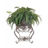  Lot 745 Faux fern in fancy metal planter