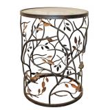  Lot 749 Glass top metal base 17" diameter decorator stand