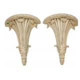  Lot 756 Pair of signed HM dated 1996 Vintage wall sconces/shelves