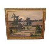  Lot 758 Semi antique Signed oil on canvas in original frame