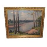  Lot 760 Semi antique Signed oil on canvas in original frame