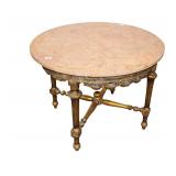  Lot 768 French style 32" diameter marble top table