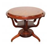  Lot 770 Vintage mahogany lamp table with burl walnut accents