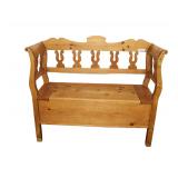  Lot 772 Country pine lift top hall bench