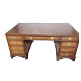  Lot 777 Kittinger solid mahogany leather top partners executive desk