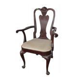  Lot 787 Vintage Kittinger queen Anne mahogany arm chair