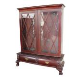  Lot 798 Antique 2pc mahogany 2 door 2 drawer ball and claw bookcase