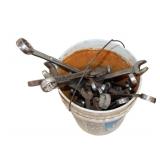  Lot 811 Bucket full of large wrenches and more