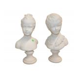  Lot 834 Pair of figural composition busts, has age crack